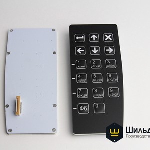 Лицевая пленочная панель на печатной плате с встроенной светодиодной подсветкой кнопок