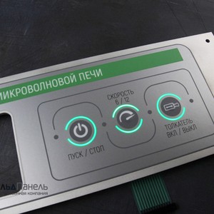 Панель управления с пленочной клавиатурой на основании из анодированного алюминия